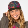 Fleece Boho Bandeau Stirnband Navy Wildflower