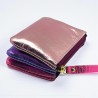 Portemonnaie Mini 3er Leder metallic pink
