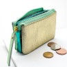 Portemonnaie Mini 3er Leder metallic mint