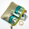 Mini zip Portemonnaie Metallic mint