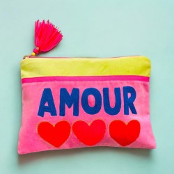 Täschchen zip Velvet Amour pink/neon