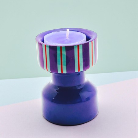 Kerzenhalter Turned Stripe lilac
