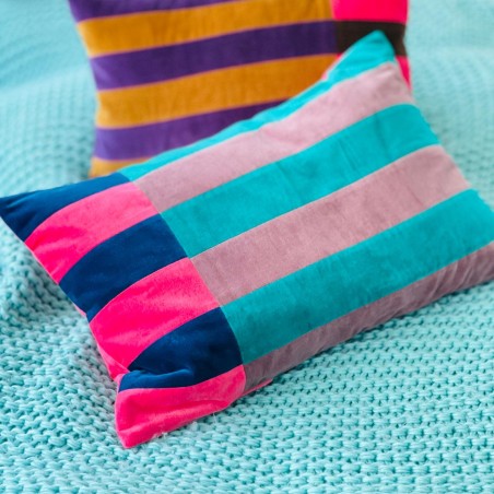 Kissenhülle Velvet Boldstripe smaragd 3050