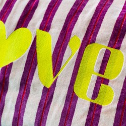 Kissenhülle Velvet Pinstripe Love 4060