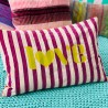 Kissenhülle Velvet Pinstripe Love 4060