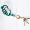 Schlüsselband/ Lanyard Wrap + Beads Smaragd