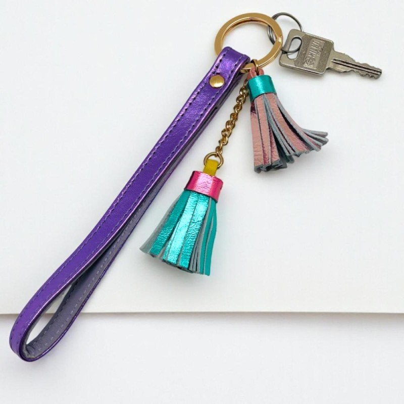 Schlüsselband Metallic Shine Tassel Purple