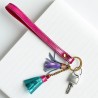 Schlüsselband Metallic Shine Tassel Fuschia
