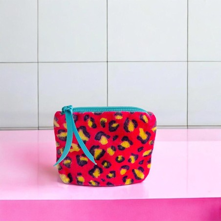 Täschchen Mini Zip Velvet Leo Pink