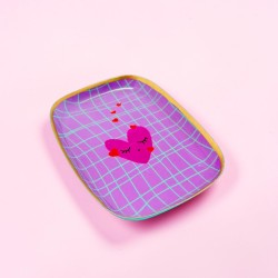Minischale Karo heart viola