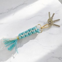 Schlüsselanhänger woven metallic Blue