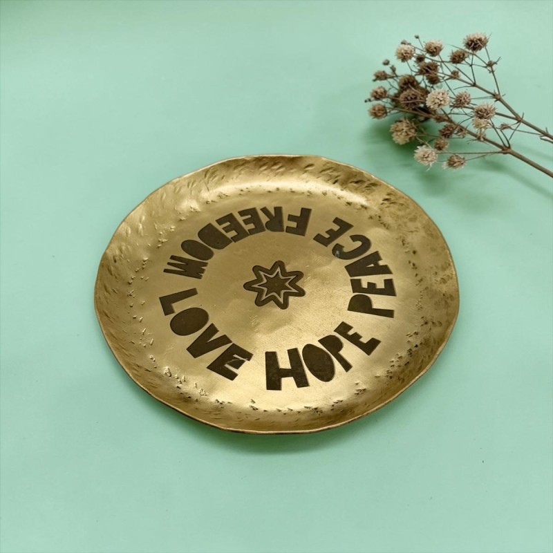 Minischale Brass Peace Love Free
