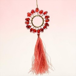 Dekoration FUNKEL Tassel Circle Flower viola