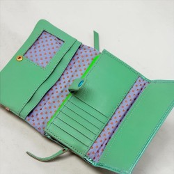 Portemonnaie Leder metallic Leena mint
