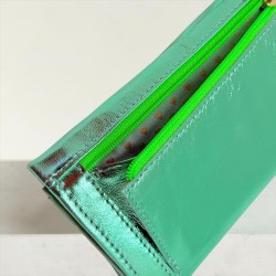 Portemonnaie Leder metallic Leena mint