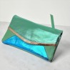 Portemonnaie Leder metallic Leena mint