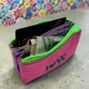 Portemonnaie Mini 3er Leder metallic Love pink