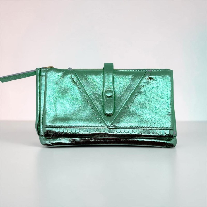 Portemonnaie Leder Metallic HK mint