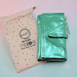 Portemonnaie Leder Metallic HK mint