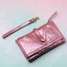 Portemonnaie Leder Metallic HK rose