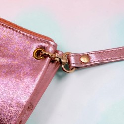 Portemonnaie Leder Metallic HK rose