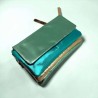 Tasche Leder wrist Tasche/ Smartwallet metallic mint