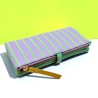 Portemonnaie Leder Stripe HK viola
