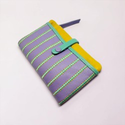 Portemonnaie Leder Stripe folded viola