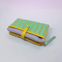 Portemonnaie Leder Stripe folded mint