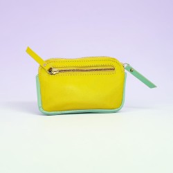 Ledertäschchen mini zip Stripe viola
