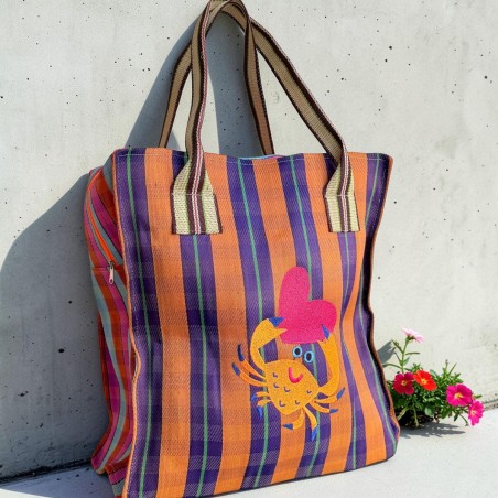 Shopper Zip recycled plastic crab in love