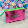 Portemonnaie Mini 3er Leder metallic lucky mint