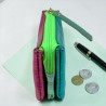 Portemonnaie Mini 3er Leder metallic lucky mint