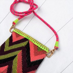 Handytäschchen Geo Ricrac pink