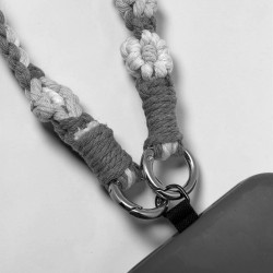 Schlüsselband/ Handyhalter Flower Makrame rosa