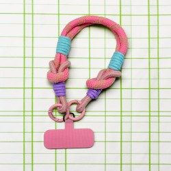Schlüsselband/ Handyband Woven Diagonal rosa