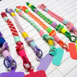 Schlüsselband/ Handyband Woven Diagonal rosa