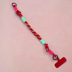 Schlüsselband/ Handyband Woven Diagonal red