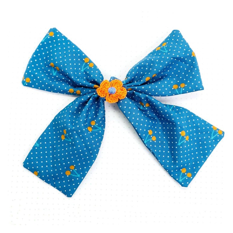 Haarclip Cherry Bow XL blue