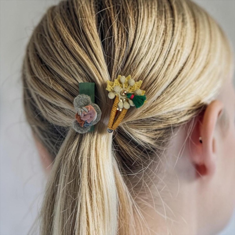 Haarclip Tante Emma Set2 Grün