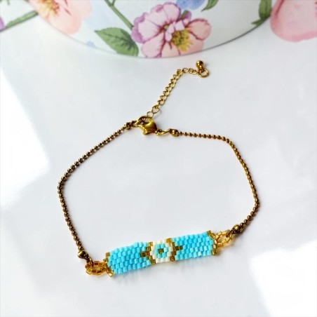 Armband Bead Raute ltblue