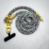 Schultergurt/ Handyband Crossbody multi Rope Brass-Blue