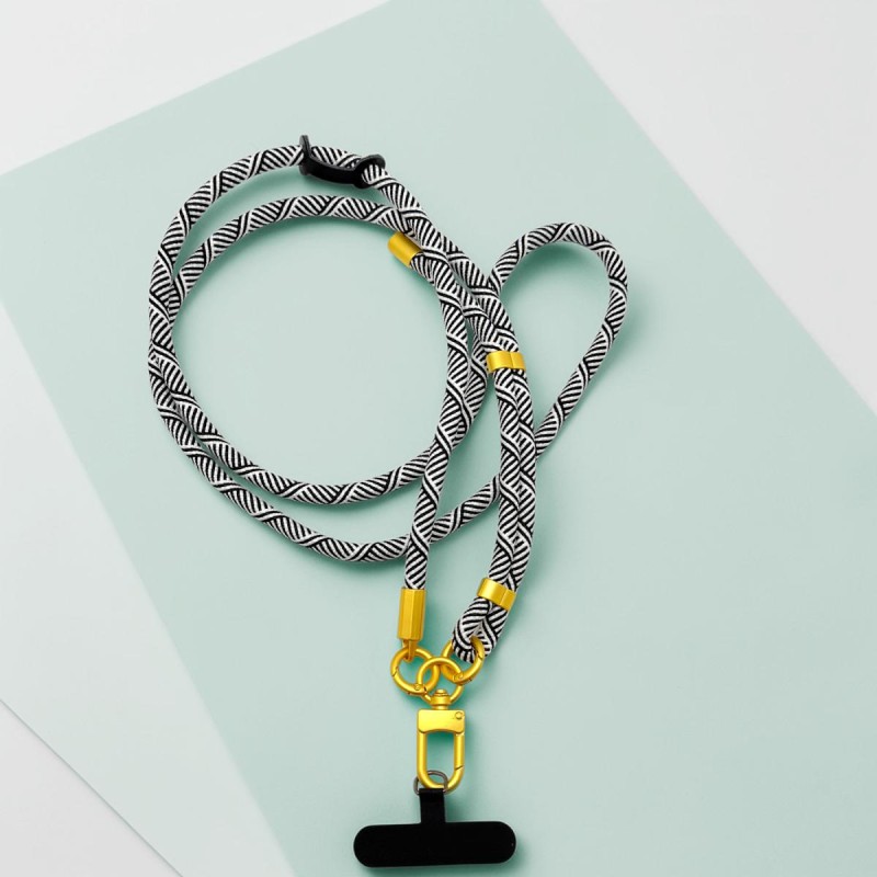 Schultergurt/ Handyband Crossbody multi Rope Brass-Black
