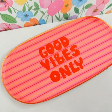 Tablett M good vibes pinstripe