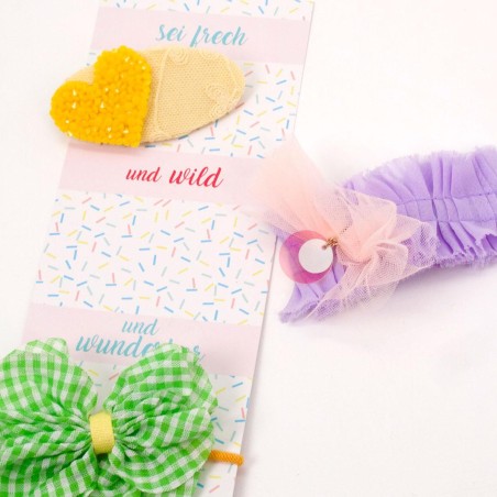 Haarclip+Haargumm Wild & Free set/3 Viola
