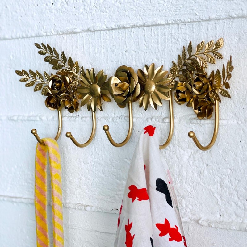 Wandhaken Flora gold