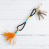 Schlüsselanhänger Multi wrap tassel black orange