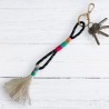 Schlüsselanhänger Multi wrap tassel black cremee