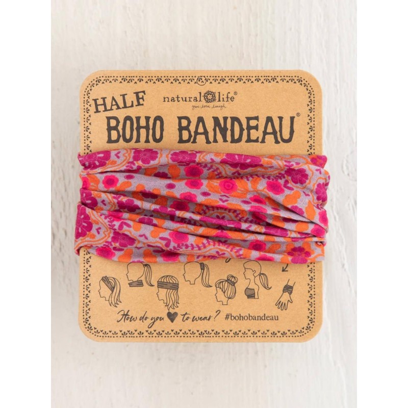 Stirn- und Haarband Boho Half Bandeau Mustard Floral Medallion
