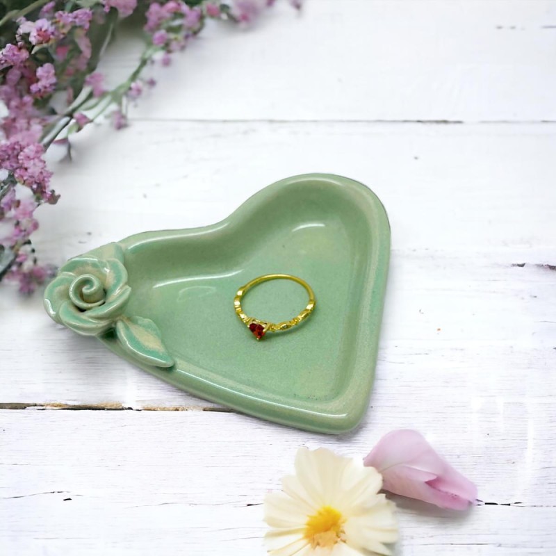Keramikschale organic heart L mint